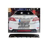 Furens Toyota Corolla 2007-2012 Difüzör Arka Tampon Eki 2 Egzoz Çıkışlı Siyah Lüx Tip