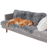 Furhaven Köpekler ve İç Mekan Kedileri için Su Geçirmez Battaniye, Yıkanabilir - Tüylü Peluş Sakinleştirici Uzun Suni Kürk ve Kadife Köpek Battaniyesi - Gri, Ekstra Büyük/XL