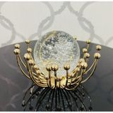 FURKAN DEKORATİF METAL DAMLALI CAM KÜRE GOLD OBJE