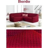 Furkan Ticaret Bürümcük Kumaş, Eteksiz L Köşe Koltuk Örtüsü 1 Adet Esnek, Lastikli, Süngerli L Koltuk Kılıfı - Bordo - 180 x 230 cm