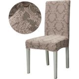 Furkan Ticaret Jakarlı Lüks 6'lı Sandalye Kılıfı Lastikli Streçli Tüylenmez Jakar Sandalye Örtüsü Gri Renk - Antrasit - 180 x 230 cm