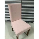 Furkan Ticaret Sandalye Kılıfı Likralı Yıkanabilir Esnek Lastikli Bambu Sandalye Örtüsü 6' Lı Paket - 45 x 45 x 60 cm - Pudra