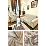 Furkan Ticaret Sütlü Kahve Renk Lastikli 3 3 1 1 Kadife Koltuk Örtüsü Takımı| Kanepe Kılıfı| Çekyat Örtüsü Kılıfı - Antrasit - 180 x 230 cm