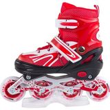 Furkan Toys F-Sports Kırmızı Ayarlabilir 2+2 Işıklı Metal Alıştırma Pateni Çanta Klasik Tekerlekler - 34 - 37
