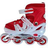 Furkan Toys F-Sports Kırmızı Ayarlabilir 2+2 Işıklı Metal Alıştırma Pateni ÇantaNO:34-37 - 34 - 37