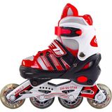 Furkan Toys F-Sports Kırmızı Ayarlanabilir Işıklı Paten Kask ,Kuka, Dizlik Ve Dirseklik Seti