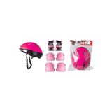 Furkan Toys F-Sports Pembe Kask Dizlik Dirseklik Koruyucu Set