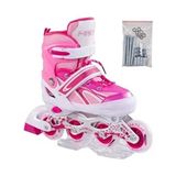 Furkan Toys Metal Işıklı Alıştırma Pateni 4 Tekerlekli Kadınlar İçin Pembe Renk - 34 - 37