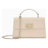 Furla 1927 Mini Deri Crossbody Bag, Şık Zincir Askılı ve Top Handle Çanta - Beyaz