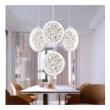 Furmet 4'lü Yuvarlak Krom Sarkıt Ledli Modern Mutfak Koridor Led Salon Sarkıt Avize