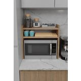 Furnature Design Tezgah Üstü Mikrodalga Fırın Rafı Mutfak Organizer Atlantik Çam