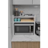 Furnature Design Tezgah Üstü Mikrodalga Fırın Rafı Mutfak Organizer Beyaz