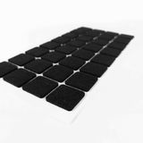Furndiy Sandalye Koltuk Ayağı İçin Yapışkanlı Keçe 25mm x 32 Parça | Parke Zeminler İçin | Çizilmeyi Ve Gürültüyü Önler | Kapı Çekmece İçin Sessiz Kapanma (Siyah, Kare)