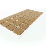 Furndiy Sandalye Koltuk Ayağı İçin Yapışkanlı Keçe Ped 25mm x 32 Parça | Parke Zeminler İçin | Çizilmeyi Ve Gürültüyü Önler | Kapı Çekmece İçin Sessiz Kapanma (Kahverengi, Kare)
