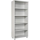 Furni 24 Kitaplık Dosya Dolabı Malzeme Rafı 190 x 80 x 40 cm Gri