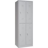 Furni 24 Metal Elbise Dolabı, Kilitli Dolap, Soyunma Dolabı, Elbise Dolabı, 4 Kapılı - Gri - 60x50x180 4 Kapılı