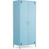 Furni 24 Pera Metal Elbise Dolabı, Soyunma Dolabı, Iki Kapılı, 80,50 x 50 x 189,50 cm - Açık Mavi