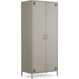 Furni 24 Pera Metal Elbise Dolabı, Soyunma Dolabı, Iki Kapılı, 80,50 x 50 x 189,50 cm - Antrasit - Natürel