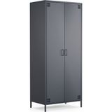 Furni 24 Pera Metal Elbise Dolabı, Soyunma Dolabı, Iki Kapılı, 80,50 x 50 x 189,50 cm - Antrasit