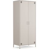 Furni 24 Pera Metal Elbise Dolabı, Soyunma Dolabı, Iki Kapılı, 80,50 x 50 x 189,50 cm - Bej