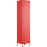 Furni 24 Pera Metal Elbise Dolabı, Soyunma Dolabı, Tek Kapılı, 41,50 x 40 x 189,50 cm - Kırmızı