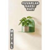 Furniall Yuvarlak Metal Saksı Rafı | Duvara Monte Dekoratif Çiçeklik