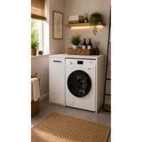FURNICI BYG Çamaşır Makinesi Üstü Banyo Organizeri Tek Kapaklı Çok Amaçlı Dolap Beyaz 90x60x93 cm