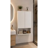 FURNICI Line Banyo Dolabı 60 cm Çift Kapaklı 3 Raflı Duvar Tipi Banyo Dolabı