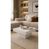 FURNICI Mimoza Modern Kare Orta Sehpa BEYAZ 72x72 cm