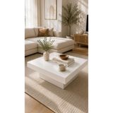 FURNICI Mimoza Modern Kare Orta Sehpa BEYAZ 90x90 cm