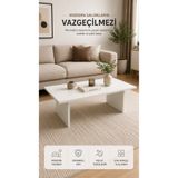 FURNICI Nordıc Modern BEYAZ Orta Sehpa Minimalist Salon Sehpası 90x45x40 cm