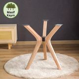 Furnirem 3 Ayaklı Kelebek Masa Ayağı – Tripod Masa Ayağı | Ahşap, Cam & Mermer Tabla Uyumlu - Natürel - Ahşap Masa Tablası Hırdavatı
