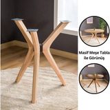 Furnirem 3 Ayaklı Kelebek Masa Ayağı – Tripod Masa Ayağı | Ahşap, Cam & Mermer Tabla Uyumlu - Natürel - Cam Masa Tablası Kaydırmaz Silikon