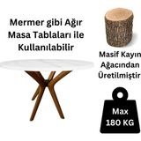 Furnirem 4 Ayaklı Kelebek Masa Ayağı | Ahşap, Cam & Mermer Tabla Uyumlu - Ceviz - Ahşap Masa Tablası Hırdavatı