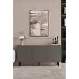 Furnitt Home Hitit Konsol (100% MDF) Metal Ayak (Gri, 160 cm) | MDF TV ünitesi