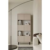 Furnitt Home Hitit Kumtaşı Bej Kitaplık 175 Cm - Vitrin - Gümüşlük (100% Mdf) Metal Ayak