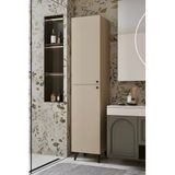 Furnitt Home Ramses Düz Kapaklı Çok Amaçlı Yüksek Dolap – 185x40x37 cm Beyaz, Gri, Bej/Kumtaşı | Mutfak, Banyo ve Depolama Dolabı (BEJ)