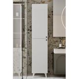 Furnitt Home Ramses Düz Kapaklı Çok Amaçlı Yüksek Dolap – 185x40x37 cm Beyaz, Gri, Bej/Kumtaşı | Mutfak, Banyo ve Depolama Dolabı (BEYAZ)