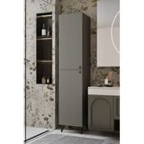 Furnitt Home Ramses Düz Kapaklı Çok Amaçlı Yüksek Dolap – 185x40x37 cm Beyaz, Gri, Bej/Kumtaşı | Mutfak, Banyo ve Depolama Dolabı (GRİ)