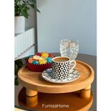 Furniza Home Furnizahome Büyük Ahşap Ayaklı Sunum Tahtası Stand Kek Standı Servis Tabağı Sunumluk Ayaklı Sunumluk Yükseltici