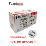 Furnizen Furniture Accessories KELEBEK AÇILI ÇEKTİRME T BAĞLANTI KÖŞE BİRLEŞTİRME BEYAZ 100 ADET