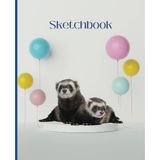 Furry and Fun: 120 Pages of Adorable Ferret Sketches in a Matt Finish Cove, 7.5x9.25 inches | blank pages with rounded corner borders