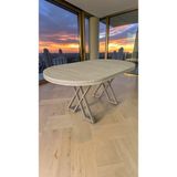 Fursimo Aspen Serisi Yemek Masası 90X170 cm | Lake Panel | 1.sınıf Mdf - Traverten - Kapuçino - 90 x 170 cm