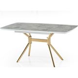 fursimo Monterra Açılır Yemek Masası – 80 x 130 / 160 cm, Rambla Üst Tabla, Gold Metal Ayak