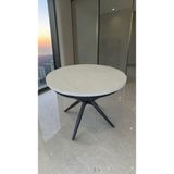 Fursimo Novas Serisi Açılabilir Yemek Masası 100X100 → 135X100 cm | 1. Sınıf Mdf Lake Panel | - Beyaz - Sarı - 135 x 100 cm