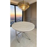 Fursimo Novas Serisi Açılabilir Yemek Masası 100X100 → 135X100 cm | 1. Sınıf Mdf Lake Panel | - Traverten - Kapuçino - 135 x 100 cm