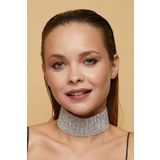 Furtek Aksesuar Kadın 16 Sıra Model Zirkon Taşlı Gümüş Gerdanlık Kolye Pırlanta Abiye Nişan Gelin Düğün Tasma Choker