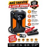 Fürtger Frt-4 Ü 1 Arada Dijital Göstergeli Powerbank Led Fener Hava Kompresörü Şarjlı Akü Takviye Cihazı