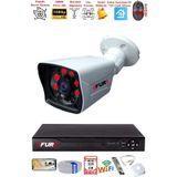 FURY 1 Kameralı 2MP Full HD Görüntü 6 Atom Led Gece Görüşlü Dış Mekan Güvenlik Kamerası Seti 320GB