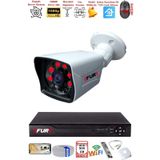 FURY 1 Kameralı 2MP Full HD Görüntü 6 Atom Led Gece Görüşlü Dış Mekan Güvenlik Kamerası Seti 500GB